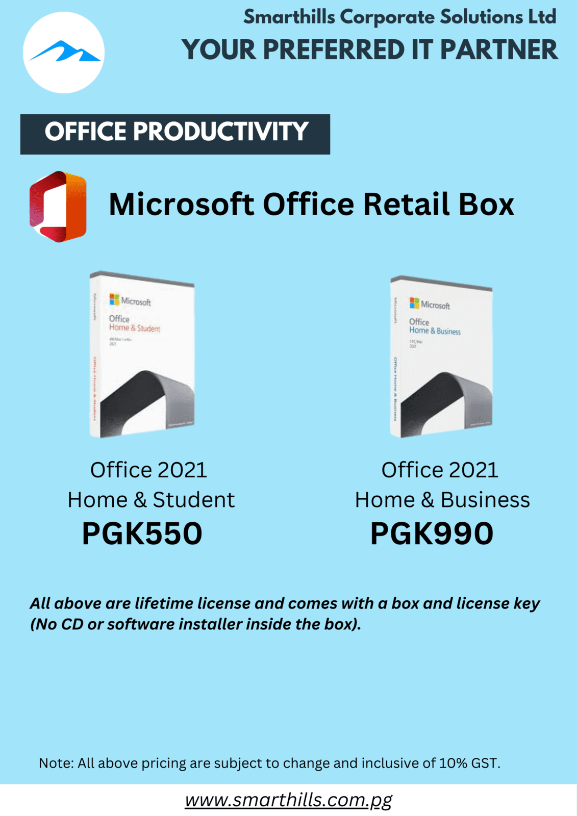 Office Retail Box pricing